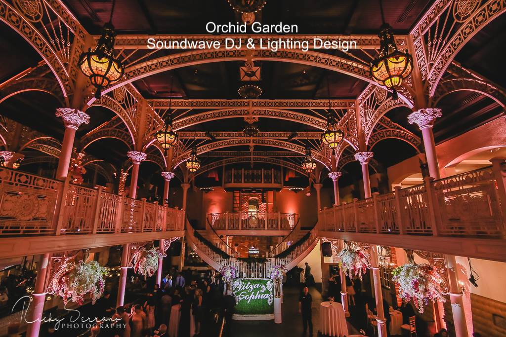 orchid garden church street - orlando wedding venue - orlando wedding lighting - orlando wedding dj - soundwave entertainment