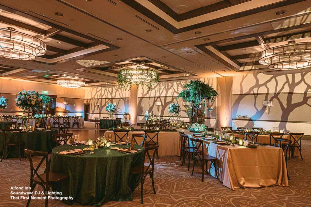 enchanted wedding at alfond inn soundwave lighting design